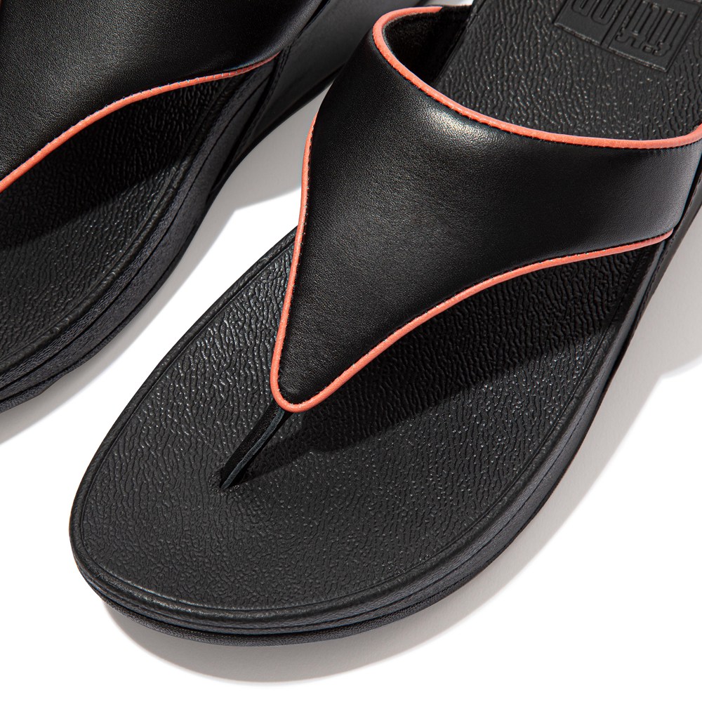 Fitflop Womens Sandals - Lulu Pop-binding Leather - Black - 830-BHOTIK